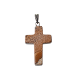 Assorted Natural Quartz Cross Crystal Pendant Handmade Gemstone Healing Charms for Jewelry Making DIY Necklaces 18x25mm Small Religious Cross Spiritual Gift