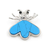 Heart Shaped Spider Natural Gemstone Pendant Multi Color Healing Crystal Silver Plated Charm Necklace Jewelry for Women Gift