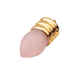 Gold Spiral Cap Bullet Shape Natural Stone Pendant, Teardrop Pointed Gemstone Charm with Grooved Gold Bail, Reiki Healing Crystal DIY Necklace Pendant