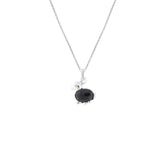 Mixed Natural Crystal Rabbit Pendant Necklace Multi Gemstone Animal Necklace Silver Tone Jewelry Gift for Women Girls