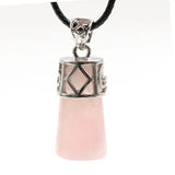 Natural Crystal Trapezoidal Pendant Necklace Mixed Colors Healing Stone Charm Necklace for Women Men Spiritual Energy Jewelry Gift
