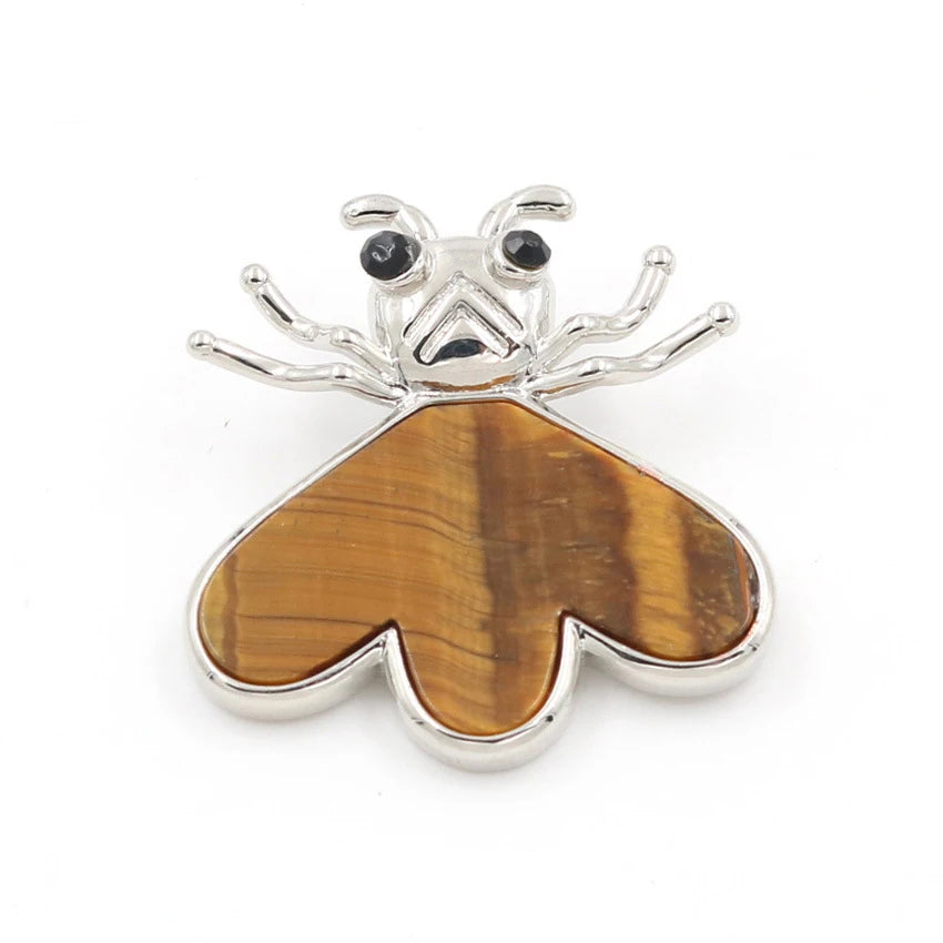 Heart Shaped Spider Natural Gemstone Pendant Multi Color Healing Crystal Silver Plated Charm Necklace Jewelry for Women Gift