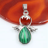 Natural Amethyst Quartz Crystal Angel Silver Alloy Pendant for Necklace Handmade Gemstone Healing Pendants Charm for Jewelry