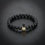 Luxury Black Onyx Pineapple Bracelet - Spiritual Balance Couple Gift for Him Her