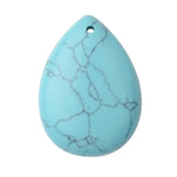 Teardrop Flat Natural Gemstone Pendant, Pre‑Drilled Hole Polished Water Drop Crystal Charm 18×25mm, Mixed Stones DIY Necklace Jewelry‑Making Supply, Reiki Chakra Healing Craft Accessory