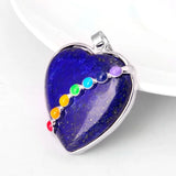 Natural Green Aventurine Heart Pendant with 7 Chakra Beads, Spiritual Energy Balance Crystal Jewelry
