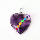 Natural Green Aventurine Heart Pendant with 7 Chakra Beads, Spiritual Energy Balance Crystal Jewelry