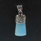 Natural Crystal Trapezoidal Pendant Necklace Mixed Colors Healing Stone Charm Necklace for Women Men Spiritual Energy Jewelry Gift