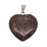 Polished Heart Crystal Stone Pendant Assorted, Natural Gemstone Love Pendants for Jewelry Crafting, Spiritual Energy Healing Pendant Gifts