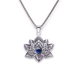 Stainless Steel Vintage Link Chain Custom Jewelry Bohemian Style Lotus Flower Jewelry for Women Necklace