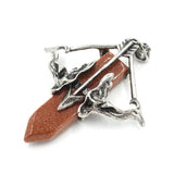 Vintage Cupid Arrow Crystal Point Pendant - Spiritual Healing Jewelry Charm