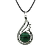 33mm Natural Crystal Teardrop Pendant Necklace, Silver-Plated Gemstone Charm