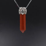 Natural Crystal Point Pendant Silver Filigree Crown Cap Chakra Healing Wand Charm for Reiki Jewelry Making