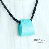 Natural agate crystal fan axe with large hole and thick rope pendant DIY design handmade necklace original national style