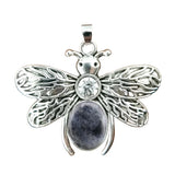 Silver Butterfly Oval Gemstone Pendant for Making Jewelry #SP1504S