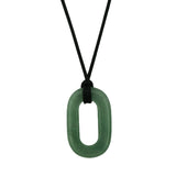 Natural Crystal Oval Ring Necklace, Solid Gemstone Open Center Token Pendant, Meaningful Minimalist Everyday Protection Talisman Gift