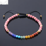 7 Chakra Healing Bracelet - 4mm Faceted Natural Stone Beads for Meditation & Yoga