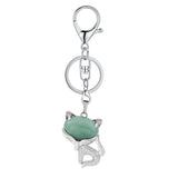 Natural Fox Keychain Crystal Energy Stone Pendant for Women’s Fashion Jewelry