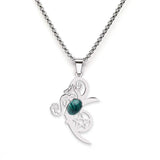 Mystical Moon Flower & Star Necklace - Durable Stainless Steel Pentacle Pendant - Spiritual Protection Gift for Seekers