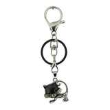 Healing Crystal Rose Quartz Semiprecious Stone Crafts Charm Cat Pendant Keychain for Women and Men