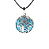 Hamsa Hand Hollow Pendant Necklace, Silver Plated Natural Crystal Inlay Black Wax Cord Protection Necklace for Women