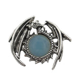 Gothic Dragon Crystal Point Pendant - Vintage Opalite Hexagonal Column Charm