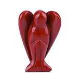 1.5Inch Gemstone Angel Figurine #SP1930 Hand Carved Pocket Healing Crystal Statue Perforated Spiritual Pendant for DIY Jewelry, Yoga Decor & Christmas Gifts