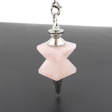 7 Chakra Beaded Chain Crystal Pyramid Pendulum Dowsing Tool Natural Gemstone Reiki Healing Divination Pendant for Meditation & Spiritual Practice