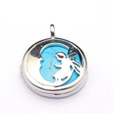 Fairy Hollow Cutout Open Locket Necklace with Natural Crystal Stone Silver Plated Memory Wish Box Pendant Black Wax Cord Necklace for Women