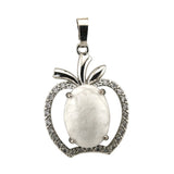 Natural Gemstone Christmas Fruit Apple Pendant Necklace for Women Men Teachers Appreiation Gift For Mentor Coach Principa