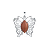 Butterfly Transformation Natural Crystal Pendants – Aesthetic Oval Gemstone Choker Necklace & Creative DIY Accessories