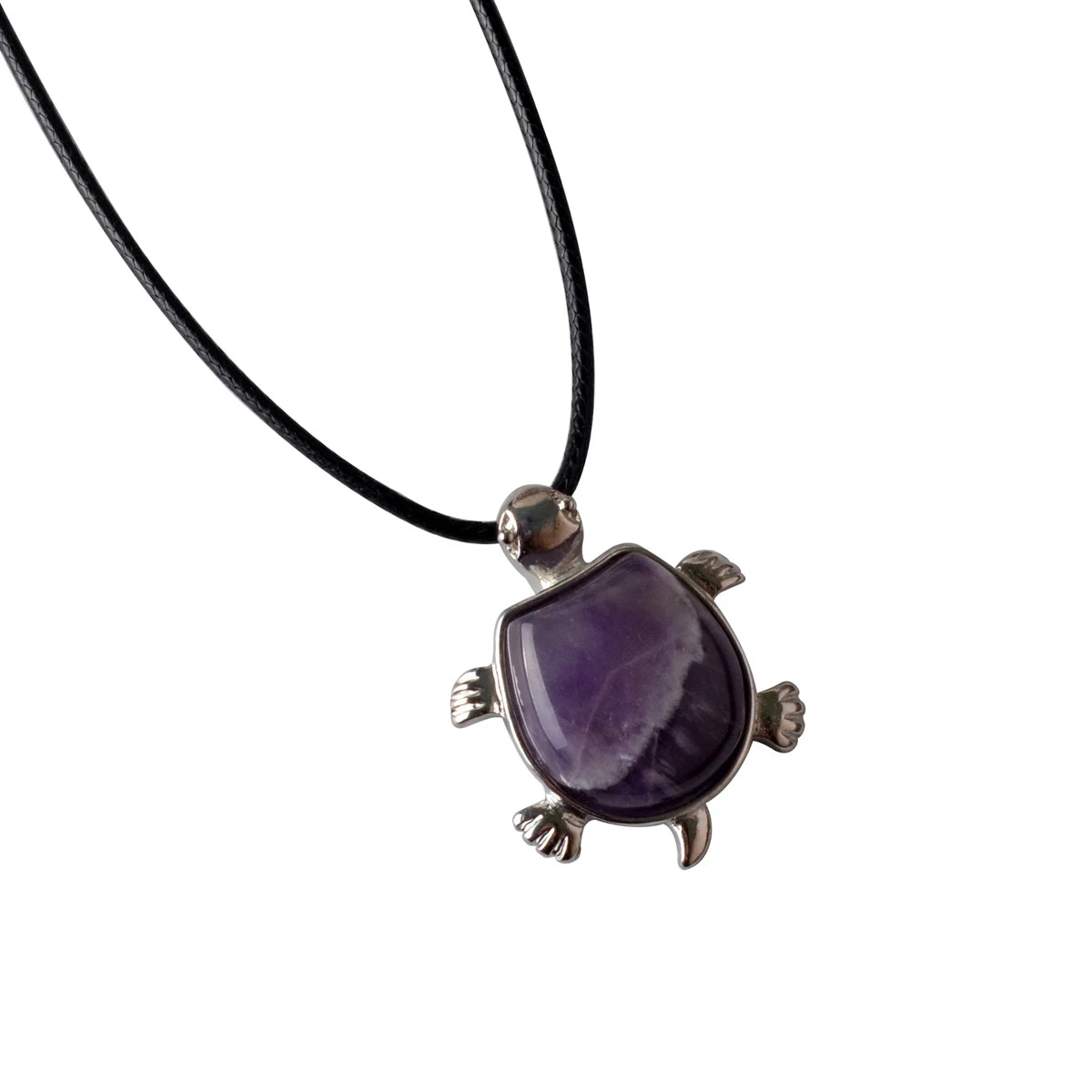 Crystal Longevity Turtle Pendant Healing Stone Necklace Tortoise Rope Chain Men's and Women's Birthstone Jewelry Treatment