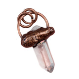 Boho Raw Gemstone Shaman Necklace - Antique Brass Irregular Crystal Cluster Protective Talisman for Men Women