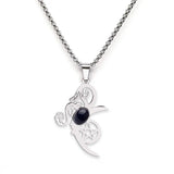 Mystical Moon Flower & Star Necklace - Durable Stainless Steel Pentacle Pendant - Spiritual Protection Gift for Seekers