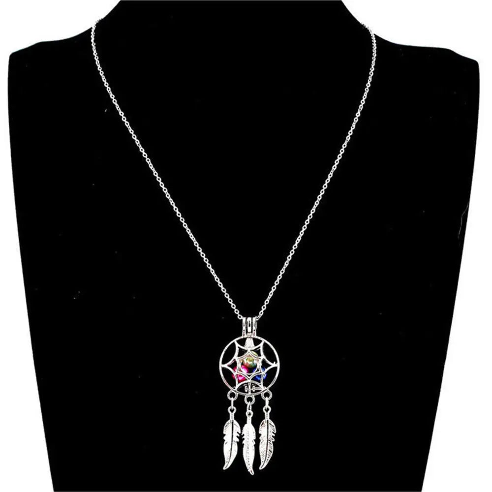 Color Mixing Random New Fashion Vintage Dream Catcher Necklace Oyster Venonat Women's Necklace For Gift Love Wish kit chain
