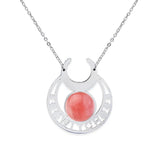 Stainless Steel Witch Moon Pendant Necklace - Triple Moon Goddess Symbol with Moonstone Style Gemstone - Wiccan Pagan Jewelry for Women & Men
