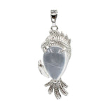 Silver Parrot Gemstone Pendant for DIY Making Jewelry #SP1764-Bird Animal Charms