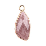 Facted Teardrop Gemstone Pendant for Making Jewelry Gold Wrappred