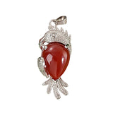 Silver Parrot Gemstone Pendant for DIY Making Jewelry #SP1764-Bird Animal Charms