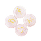 25mm Natural Crystal Angel Symbol Stones | 4 Archangel Rune Healing Ornament Set