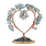 Handmade  Love Heart Crystal Tree | Natural Gemstone Ornament with Agate Slice Base | Healing Crystal Home Decor for Spiritual Gifts