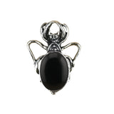 26×36mm Antique Silver Spider Pendant | Natural Crystal Cabochon Gothic Insect Charm for Jewelry Making