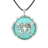 Butterfly Rebirth Symbol Crystal Necklace, Natural Healing Stone Hollow Butterfly Charm Pendant, Birthday Gift Jewelry for Ladies