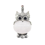 Silver Owl Gemstone Pendant for Making Jewelry #SP1760 Healing Chakra Crystal Bird Animal