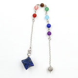 Multi Natural Crystal Merkaba Star Pendant Necklace Mixed Gemstone 3D Star Charm Jewelry for Women Gift