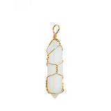 Natural Quartz Crystal Pendant Handmade Wire Wrapped Hexagonal Point Healing Chakra Reiki Stone Necklace for Women Men