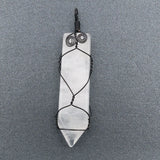 Retro natural crystal sword shaped manual winding pendant pine Opal Pendant Natural Amethyst Gemstone Big Pointed Sword Arrow