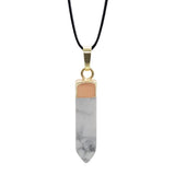Multi‑Style Natural Stone Point Pendant, Gold Plated Cap Crystal Obelisk Charm, Boho Spiritual Necklace Pendant for Women