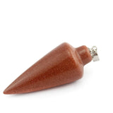 Natural Cone Crystal Pendulum With 7 Chakra Bead Chain, Dowsing Divination Healing Gemstone Pendant for DIY Jewelry Making