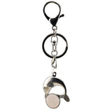 Bohemian Silver Marine Dolphin Key Ring • Cute Sea Animal Crystal Sphere Holder Clip • Heavy-Duty Swivel Lobster Clasp Christmas Gift